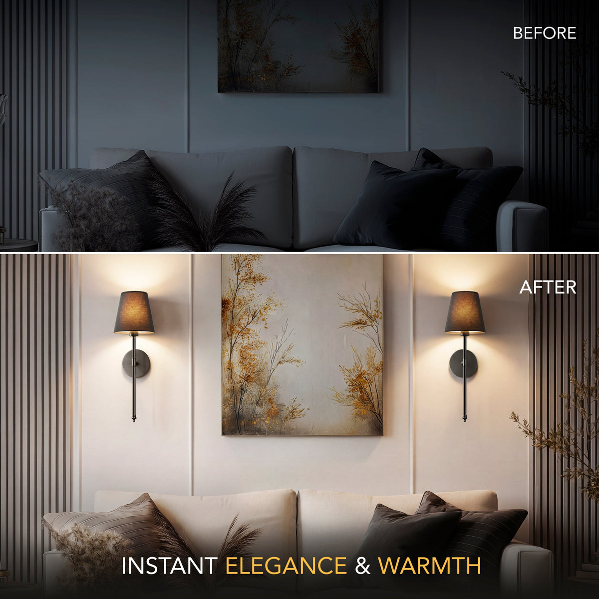 WIRELESS DARK WALL SCONCES (SET OF 2)