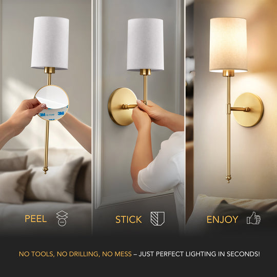 WIRELESS CYLINDRICAL WALL SCONCES (SET OF 2)