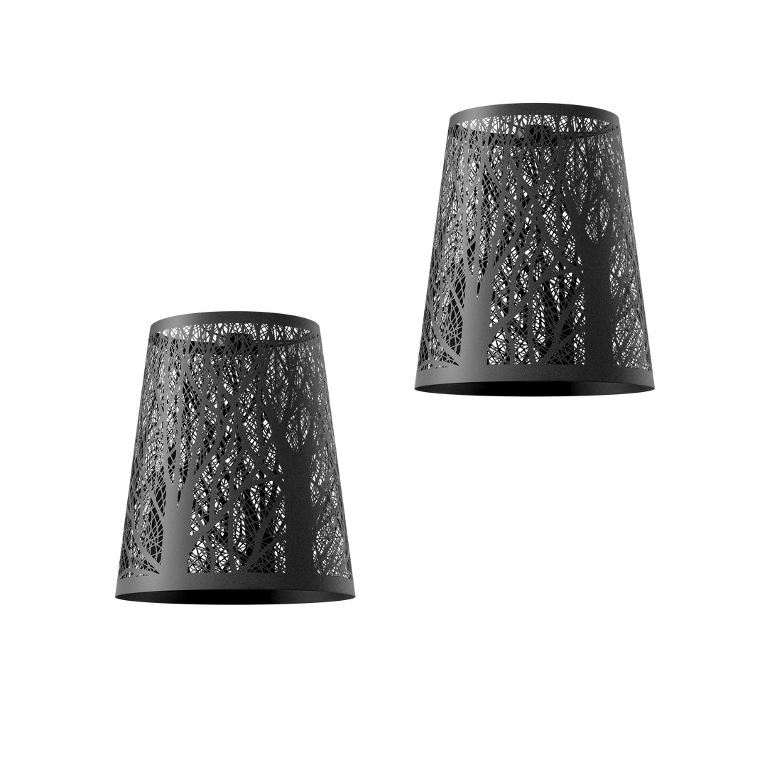 Black Metallic Tree Shades (Set of 2)