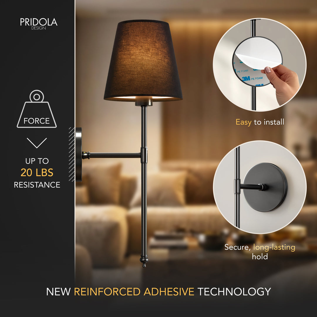 WIRELESS DARK WALL SCONCES (SET OF 2)